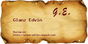 Glanz Edvin névjegykártya